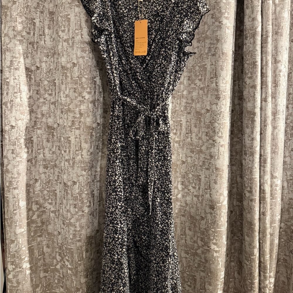 Floral Black and White Women's Dress